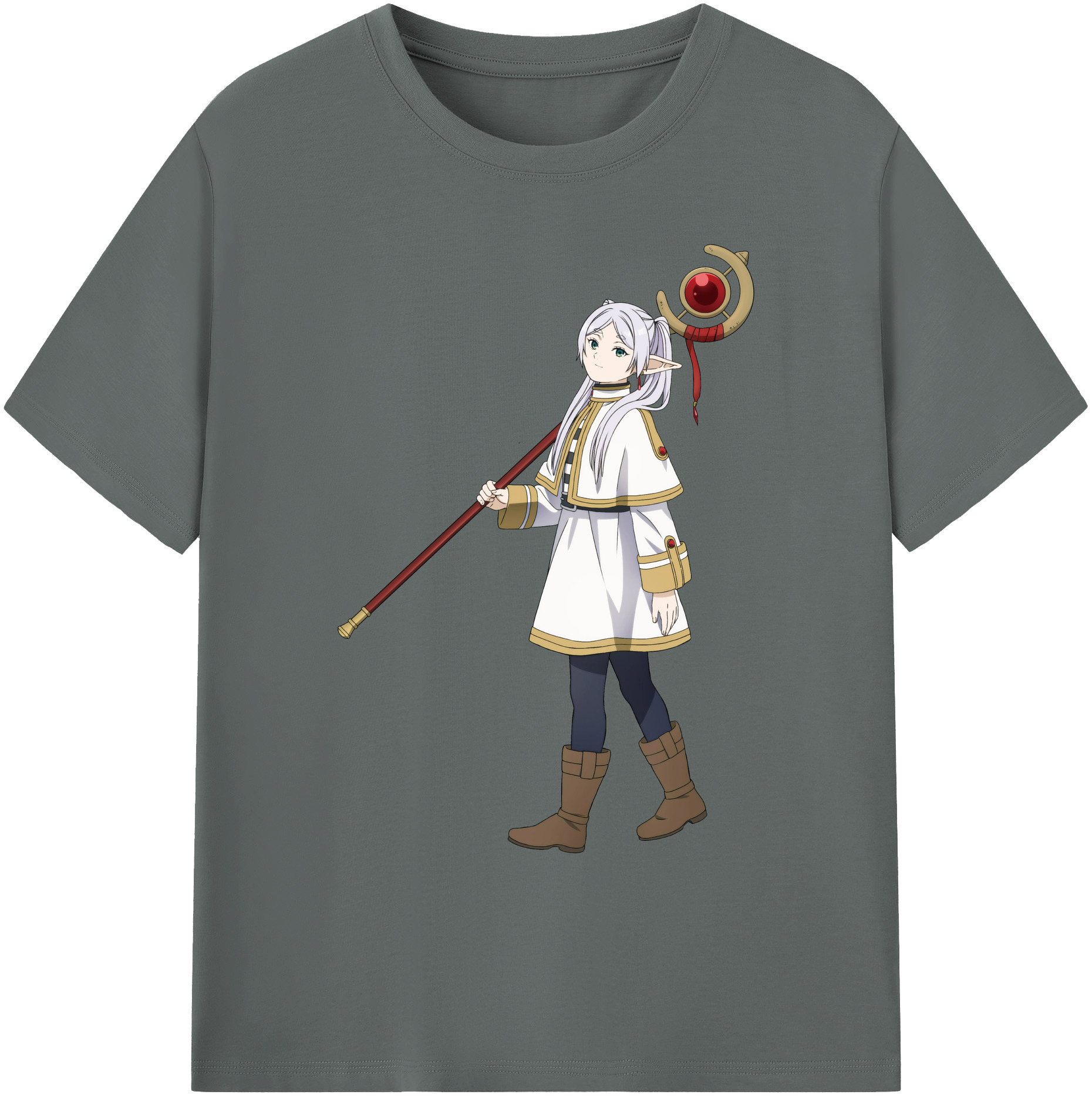 （画像用） 葬送のフリーレン Frieren 綿100％ メンズ半袖Tシャツ｜肌触りやわらか＆通気性